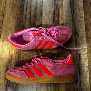 Adidas Pink and Red Gazelle size 6.5